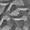 Geometrik 3D Efektli Duvar Kagidi Gri