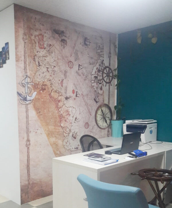 Tasarım Piri Reis Haritası Duvar Kağıdı