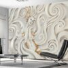 3D Kabartma Kadın Desenli Duvar Kağıdı
