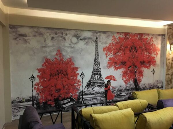 Yağlı Boya Efektli Eyfel Kulesi- Paris