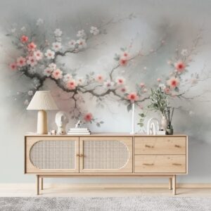 Minimalist Duvarda Çiçekler Duvar Kağıdı 2