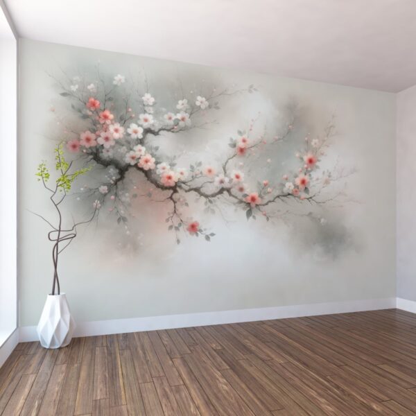 Minimalist Duvarda Çiçekler Duvar Kağıdı 2