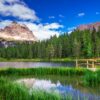 İtalya Lake Antorno Göl Manzaralı Duvar Posteri