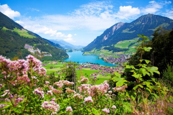 İsviçre Lake Lungern Gölü Duvar Posteri