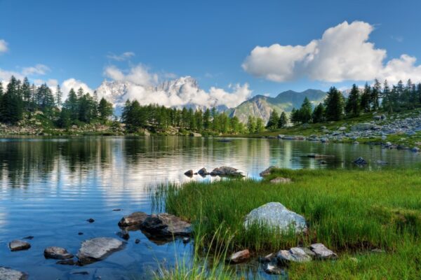 İtalya Bölgesi Aosta Vadisi Manzaralı Duvar Posteri