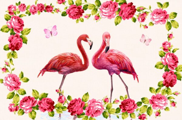 Flamingolar 3D Duvar Posteri