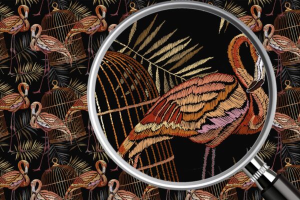 Nakış İşleme Flamingo 3D Duvar Posteri