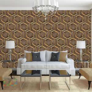 Geometrik 3D Ahşap Efektli Duvar Kagidi Geometrik 3D Ahşap Efektli Duvar Kagidi