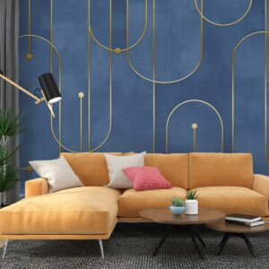 Klasik Geometri Duvar Kağıdı – Mavi Klasik Geometri Duvar Kağıdı - Mavi