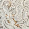 3D Kabartma Kadın Desenli Duvar Kağıdı