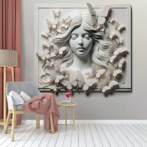 Kabartma Görünümlü Uyuyan Güzel 3D Duvar Posteri 1 Kabartma Görünümlü Uyuyan Güzel 3D Duvar Posteri 1
