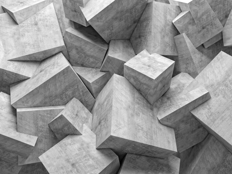 Beton Blok Duvar Posteri