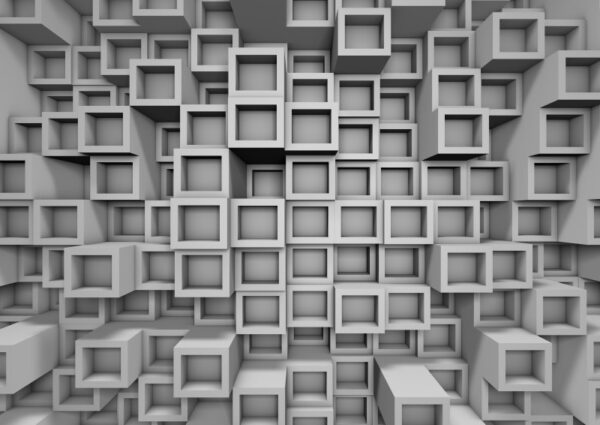 abstract cube wall Soyut Küp Duvar Posteri