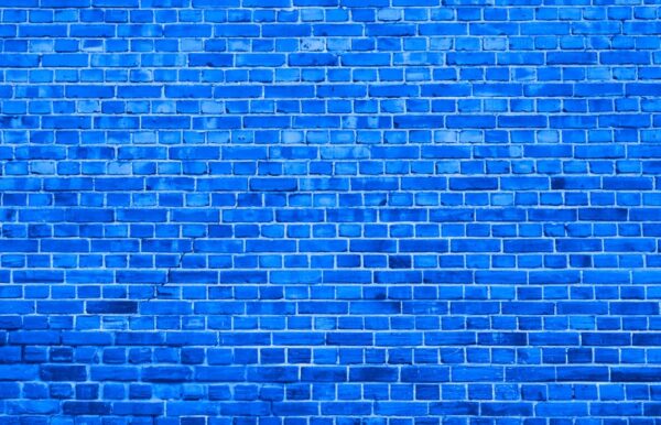 Background of old vintage brick wall Mavi Tuğla Duvar Posteri
