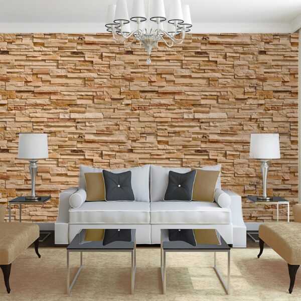 white and gray minimal living room Kesme Taş Duvar Posteri