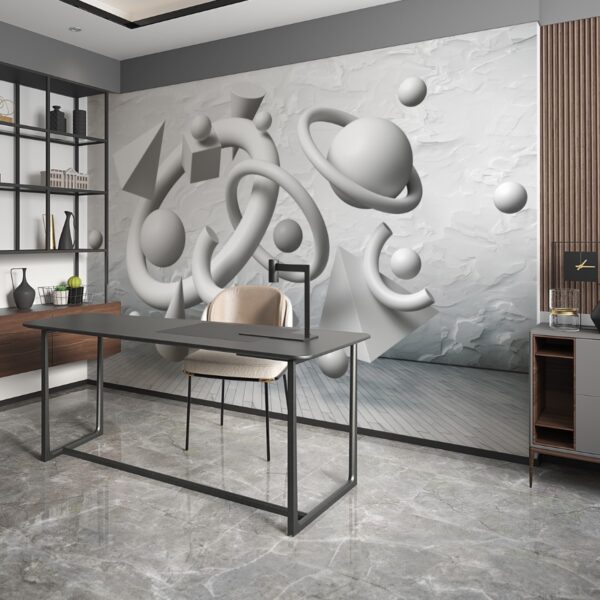 3D Geometrik Derinlik Duvar Kağıdı