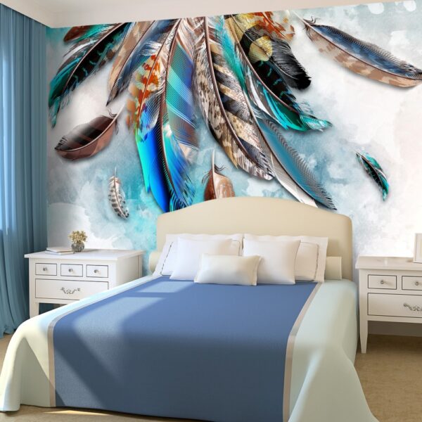 3D Kuş Tüyleri Duvar Posteri