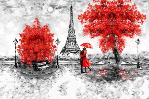 Yağlı Boya Efektli Eyfel Kulesi- Paris