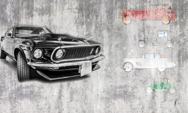Duvar Önünde Duran Mustang Duvar Kağıdı