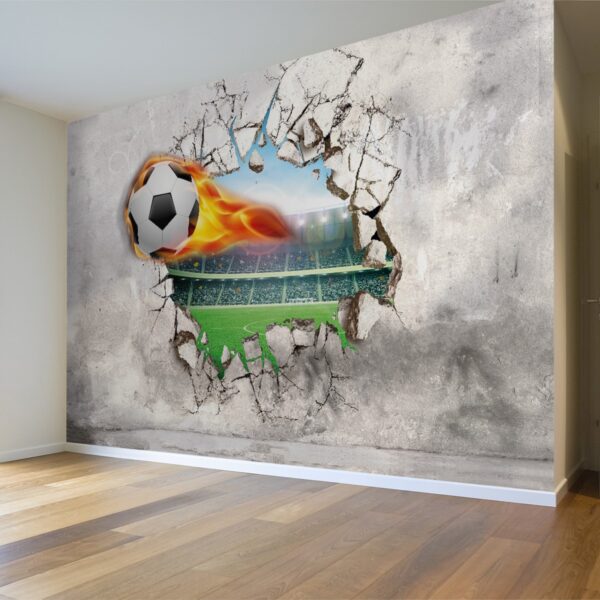 Duvardan Çıkan Futbol Topu Duvar Kağıdı