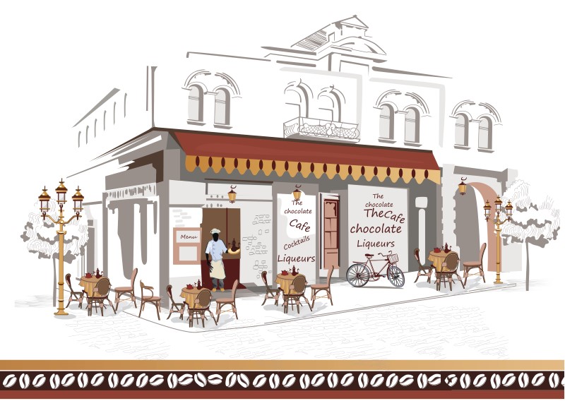 Sokak Cafe Duvar Posteri