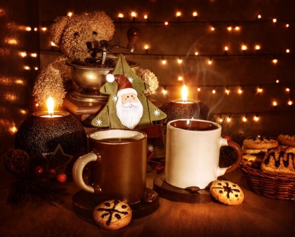 Kahve ve Noel Ağacı Duvar Posteri