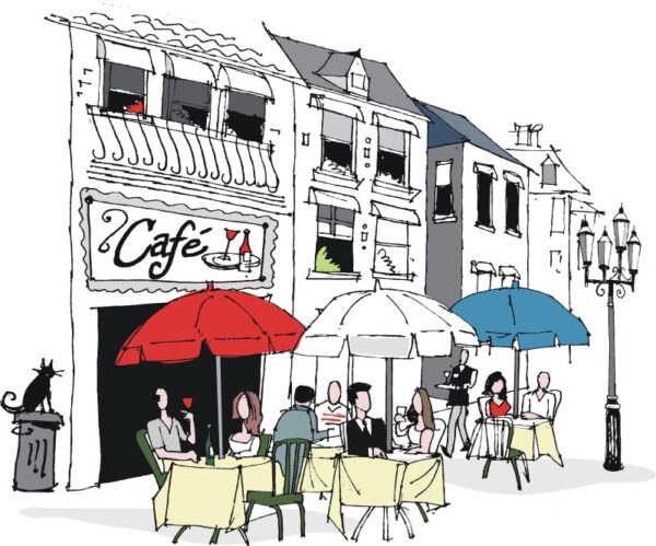 Fransız Cafe Duvar Posteri