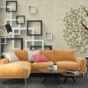3D Ağaç ve Kareler Duvar Kağıdı B0801