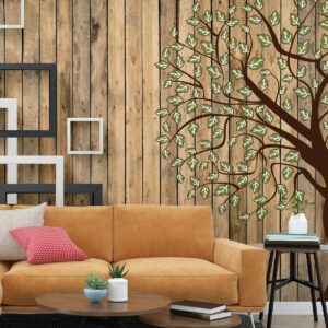3D Ağaç ve Kareler Duvar Kağıdı B0804 3D Ağaç ve Kareler Duvar Kağıdı B0804