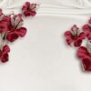 3D Bordo Çiçekli Duvar Kağıdı