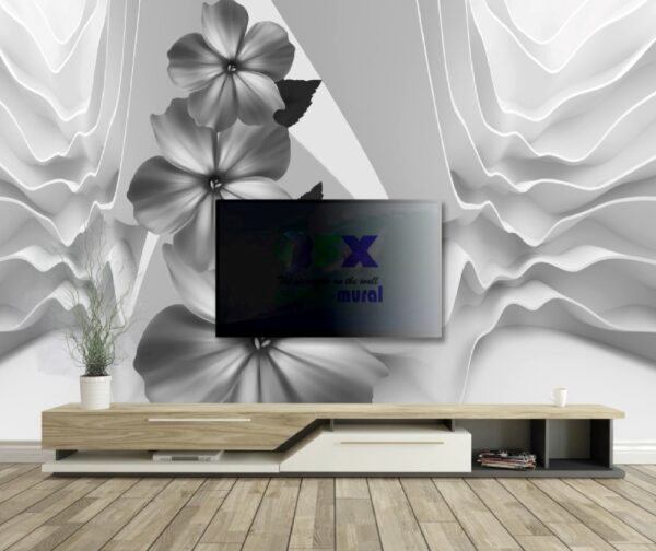 3D Çiçek Duvar Posteri