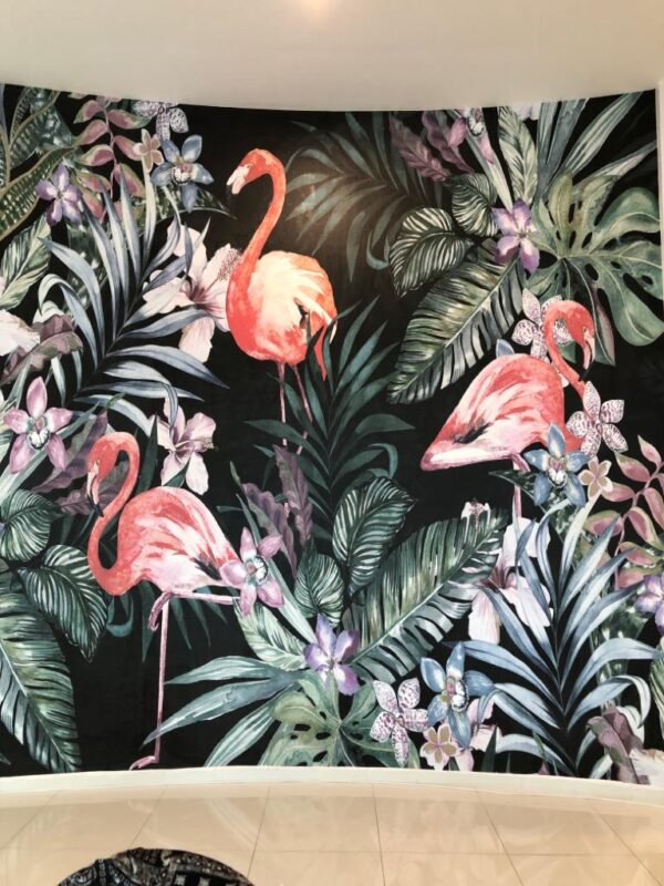Flamingo Duvar Posteri Koyu Zemin
