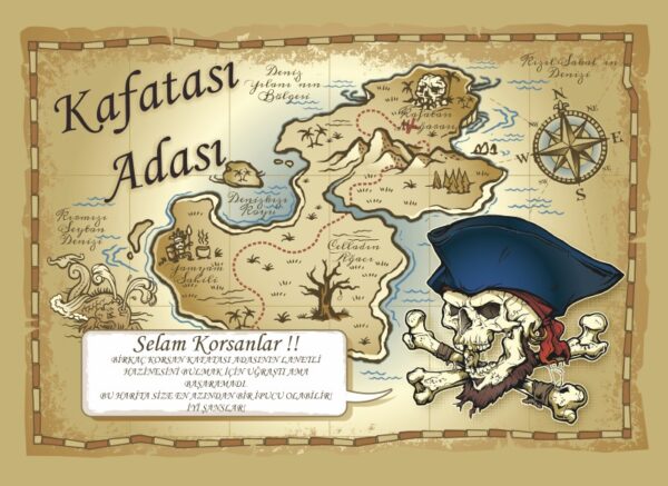 Korsan Haritası Duvar Posteri