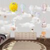 Balonlar Soft Çocuk Odası Duvar Kağıdı Gri