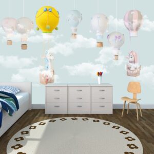 Balonlar Soft Çocuk Odası Duvar Kağıdı Mavi Balonlar Soft Çocuk Odası Duvar Kağıdı Mavi