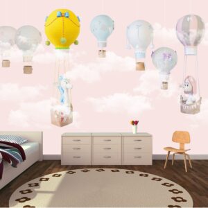 Balonlar Soft Çocuk Odası Duvar Kağıdı Pembe Balonlar Soft Çocuk Odası Duvar Kağıdı Pembe