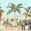 Safari Afrika Hayvanları Çocuk Odası Duvar Kağıdı 2