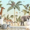 Safari Afrika Hayvanları Çocuk Odası Duvar Kağıdı 2