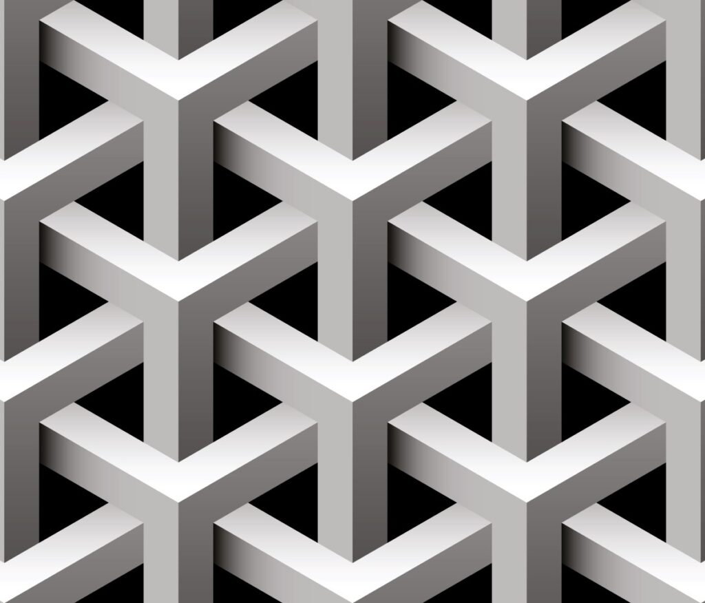 Geometrik 3D Efektli Duvar Kagidi Örgü