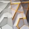 Geometrik 3D Efektli Duvar Kagidi Gri
