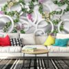 3d Halkalar ve Sarmaşıklar Duvar Kağıdı 4