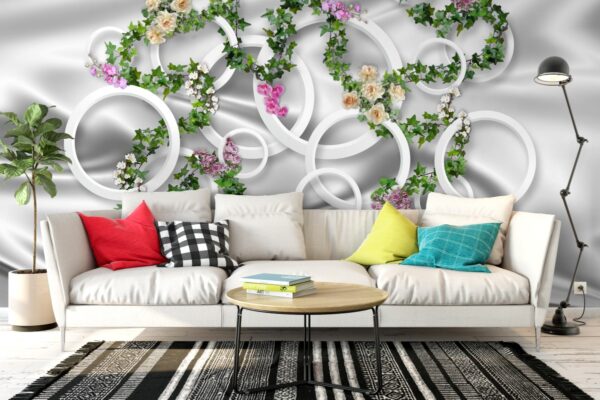 3d Halkalar ve Sarmaşıklar Duvar Kağıdı 4