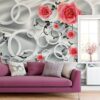 Halkalar ve Güller 3D Duvar Kağıdı N672-2