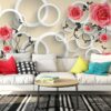 Halkalar ve Güller 3D Duvar Kağıdı N672