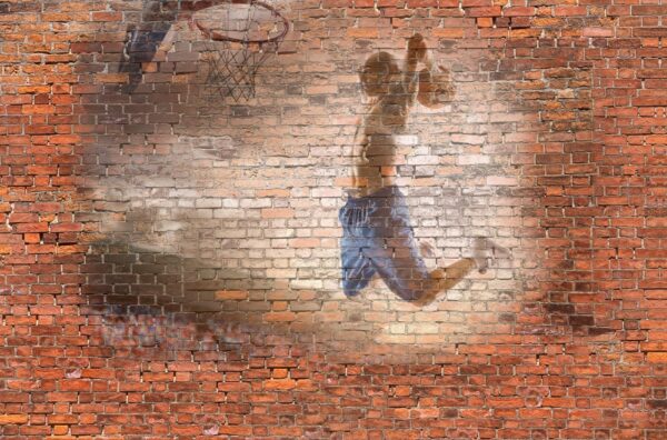 Tuğla Duvar Basketbol Graffiti