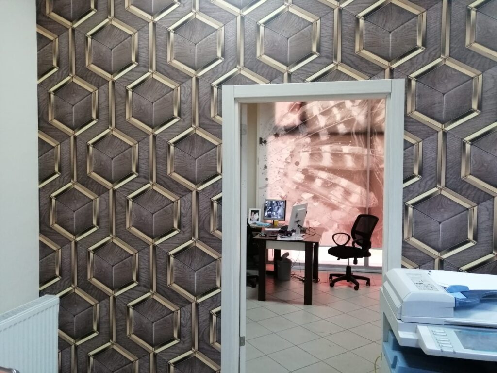 Geometrik 3D Ahşap Efektli Duvar Kagidi