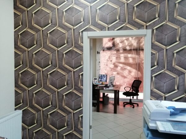 Geometrik 3D Ahşap Efektli Duvar Kagidi