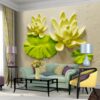 Kabartma Nilüfer 3D Duvar Kağıdı