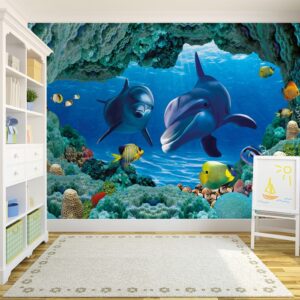 3D Sualtı Yunuslar Duvar Posteri 3D Sualtı Yunuslar Duvar Posteri