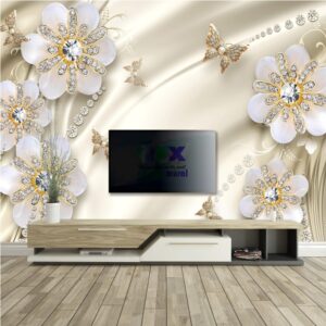 3D Çiçekler Fon Duvar Posteri 3D Çiçekler Fon Duvar Posteri